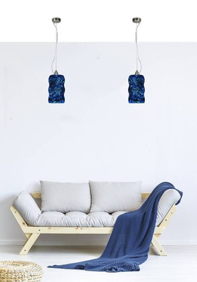 Trilogy 31-00500 suspension en verre bleu