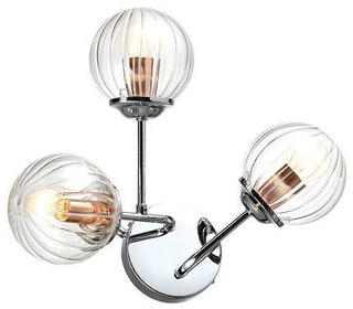 Applique murale triple chrome avec abat-jour en verre Best Candellux 23-67258