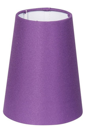 Abat-jour cône violet 15x12,5cm E14 tissu/PVC Cone Candellux 77-10575