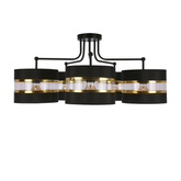 ANDY SUSPENSION NOIR E27 ABAT-JOUR NOIR+OR