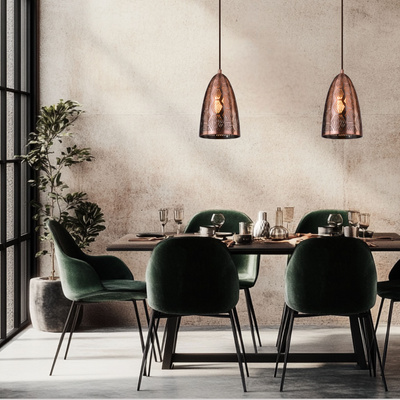 Hanging ceiling lamp Candellux Sfinks 31-43313 cone E27 openwork-copper