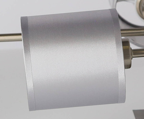 Plafonnier nickel satiné abat-jour tissé 6x40W Sax Candellux 36-70708