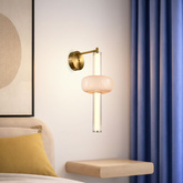 PURAS wall lamp brass 12W LED 3000K clear white shade