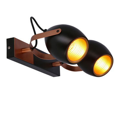 Verstellbare Spotlampe in Schwarz und Kupfer E14 2x40W Anica 92-81797
