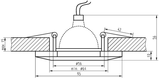 Plafoniera Candellux fix hexagonal din sticla transparenta