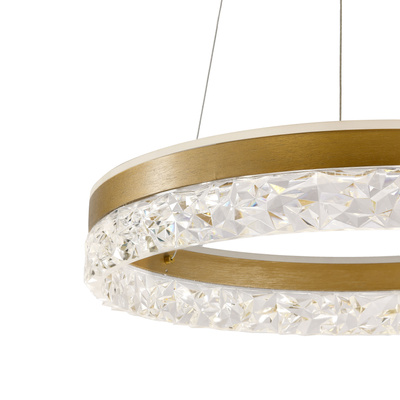 FROZI Pendant Lamp Gold 32W 3000K LED Clear Crystals