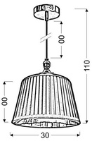 Lampa wisząca z abażurem Amore czarno-miedziana do salonu E27