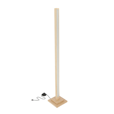 alset lampa podłogowa drewno buk + srebrny 1x18w led 4000