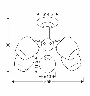 BREEZE lampa wisząca czarny 3x40W E27 klosz bursztynowy