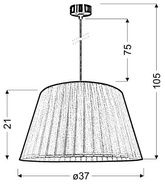 Lampa wisząca z abażurem Tiziano klasyczna do salonu E27 czarna