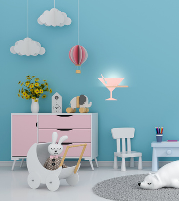 Raft de perete cu LED roz Lampa Piccolo 21-03553