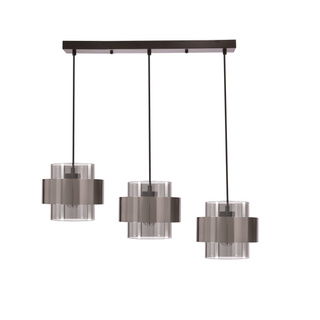 Spiega lampa wisząca czarny+satyna nikiel 3x60W E27 klosz dymiony