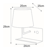 Kinkiet Lampka nocna K-4767 z gniazdem USB z serii ESSEO KAJA