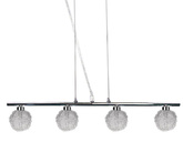 Lampă suspendată bilă din sticlă cromată în împletitură 4x40W Wind Candellux 34-14092