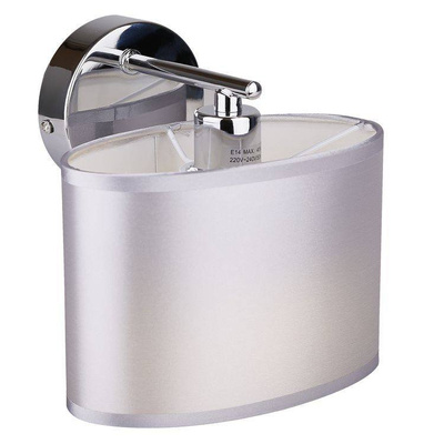 Mirror chrome wall lamp oval fabric lampshade Ban Candellux 21-70791