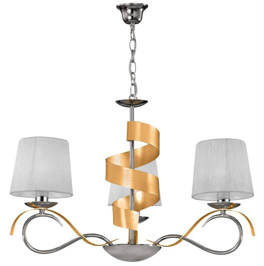 Lampa wisząca chrom/złoty żyrandol 3x40W E14 Denis Candellux 33-23421