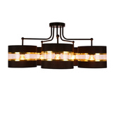 ANDY SUSPENSION NOIR E27 ABAT-JOUR NOIR+OR