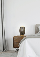 Lampe de table ajourée noire et dorée Venus 41-78315