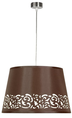Hängelampe, brauner gewebter Lampenschirm mit Muster, 60 W, E27, Kaschmir, Candellux 31-21038