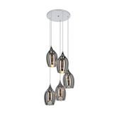 Plafoniera suspendata placa cromata 5x60W Marina Candellux 35-60198