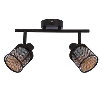 Deckenleuchte Kaffeegold mit bernsteinfarbenem Schirm 2x40W Canabera Candellux 92-81766