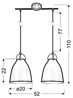 Plafonnier suspendu candellux pensilvania 32-35813 e27 blanc