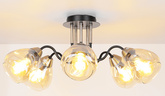 Smoked black/gold ceiling lamp 5xE27 Unica 33-00880