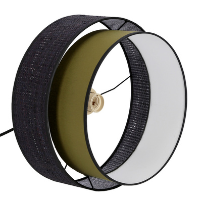 Lampa wisząca z abażurem Arezzo czarna oliwkowa do salonu i sypialni