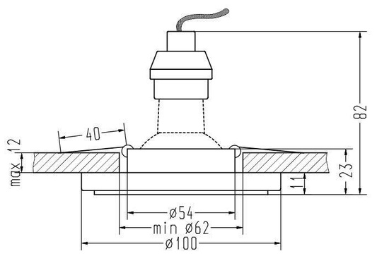 Round ceiling luminaire chrome eyelet 50W + LED SMD SK-92 2268705