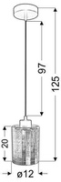Hängende Deckenleuchte Chromglas 1xE27 Cox Candellux 31-53862