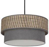 Lampa wisząca z abażurem Karrara czarna beżowo-szara do salonu i sypialni
