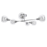 Plafonnier chromé avec un abat-jour en verre et un panier 6x40W Dixi Candellux 36-61362