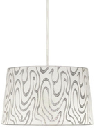 Lampa wisząca z abażurem Tiger biała srebrna klasyczna do salonu E27