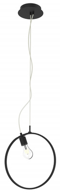Lampa suspendata APETI SKIROS 1xE27 + LED 12W negru