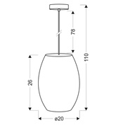 Hanging ceiling lamp candellux corn 31-92536 e27 violet