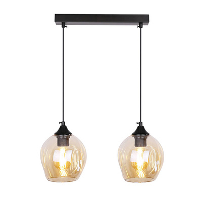 Glass hanging lamp black / brown 2xE27 Aspa 32-00590