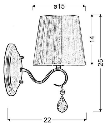 Patina-Wandleuchte 1x40W E14 Fiesta Candellux 21-04420