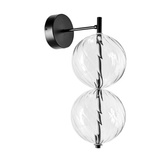 PLAFONNIER APPLIQUE NOIR 10W LED 3000K GLOBE TRANSPARENT
