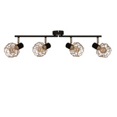 Plafonnier applique bande abat-jour cuivre noir 4x40W E14 Acrobat 94-22226