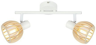 Wall lamp strip 2X25W E14 white + wood ATARRI 92-68088