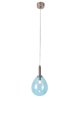 Lampa wisząca szklana LUKKA z niebieskim kloszem – minimalistyczna lampa do salonu i jadalni LED