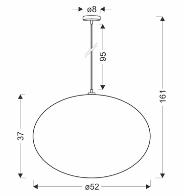 MELLOW lampă suspendată neagră 1x40W E27 abajur 52 sferă neagră 31-41968