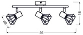Plafoniera Candellux Verve 93-68248 Strip 3xE14 Negru Aur Abajur