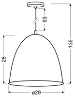 Lampa sufitowa wisząca 1X60W E27 czarny + chrom PATCH 31-43184