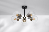 Ceiling lamp black/patina 5xE14 Lens 35-01306