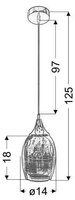 Suspension or et abat-jour en verre noir Marina Candellux 31-58003