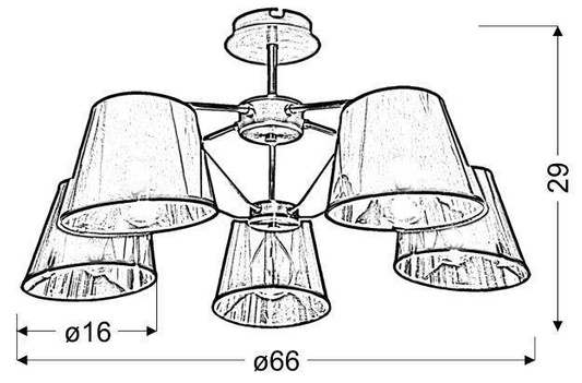 Hängende Deckenleuchte Candellux Cortez 35-54999 E14 Patina