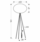 MELLOW lampă de podea neagră 1x40W E27 abajur 52 sferă neagră 51-41944