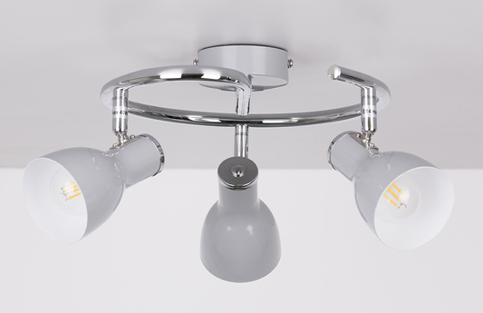 Candellux 98-66633 Spiral-Deckenleuchte E14 grau