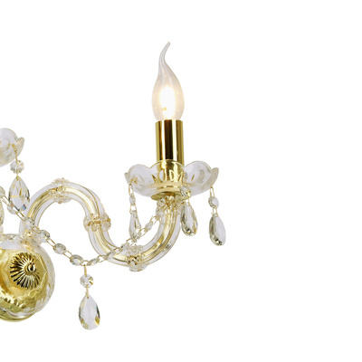 Doppelte goldene Wandleuchte mit Kristallen Maria Teresa Candellux 22-94592